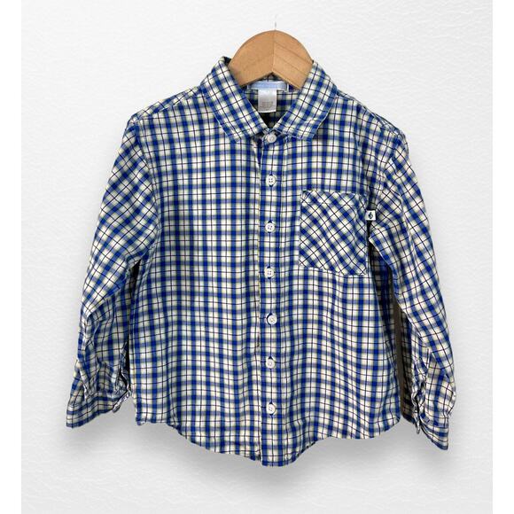 Janie and Jack Plaid Button Down Shirt, Size 4T - Picture 1 of 8